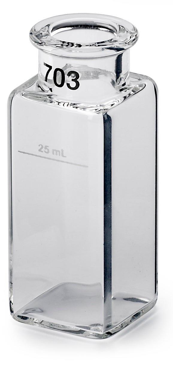 Celda de muestras: Vidrio cuadrado de 1" para 25 ml, en parejas
