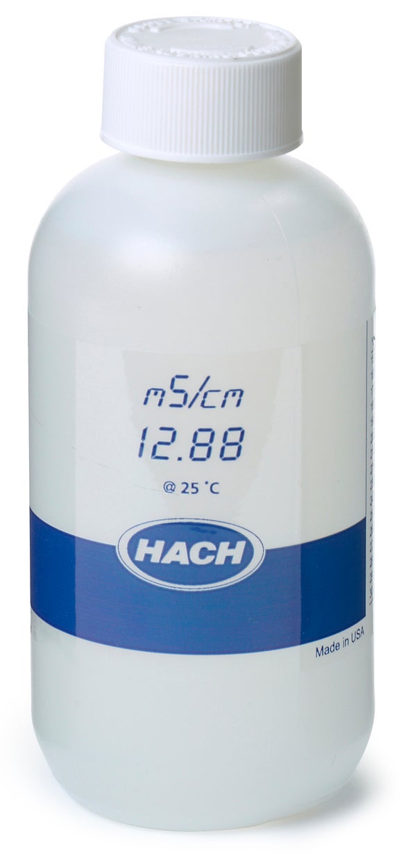 Estándar de conductividad 12.88 m/cm, certificado, 250 mL, Hach