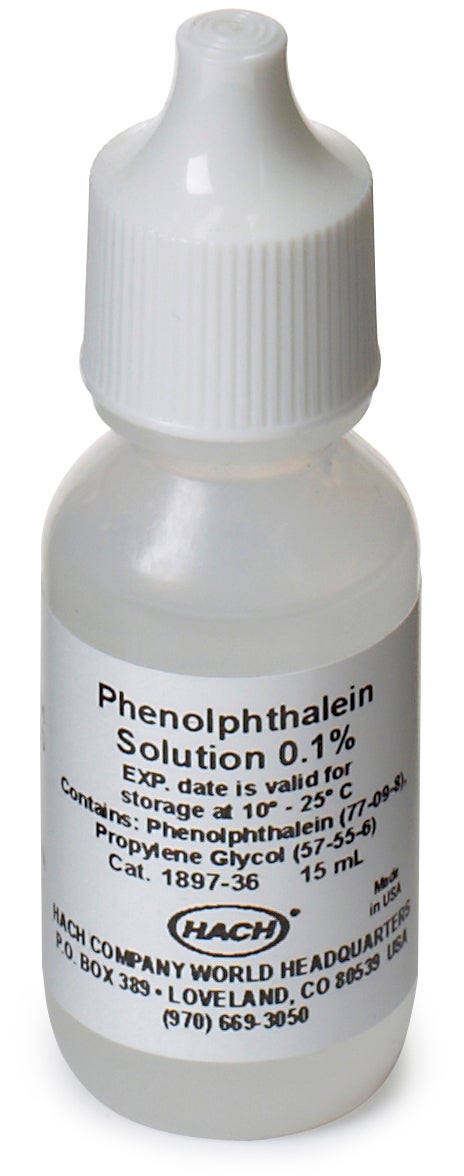 Solución indicadora de fenoftaleína, 1 g/L, 15 mL, Hach