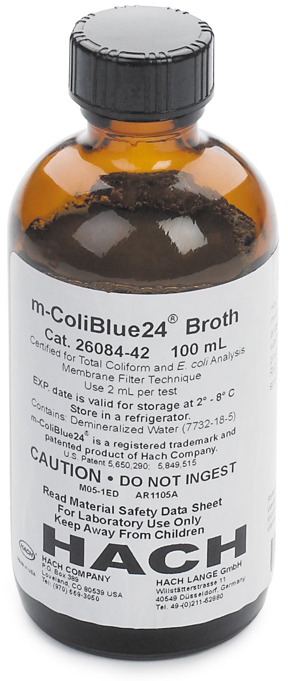 Caldo m-ColiBlue24, botella de 100ml (50 pruebas), Hach