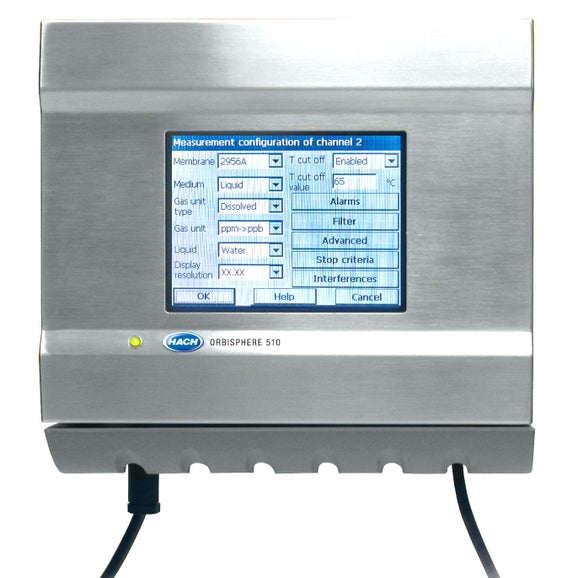 Controlador Orbisphere 512 para medición de O₂ (EC), H₂ (TC), montaje en pared, 100 - 240 V CA, 0/4 - 20 mA, Profibus, presión externa