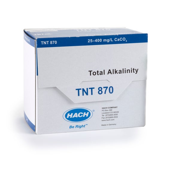 Prueba en cubeta TNTplus para alcalinidad (total) (25 - 400 mg/L CaCO₃), 25 pruebas, Hach