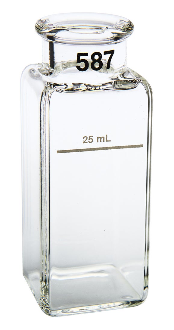 Celda para muestras: cuadrada de vidrio de 1", de 25 ml, par combinado