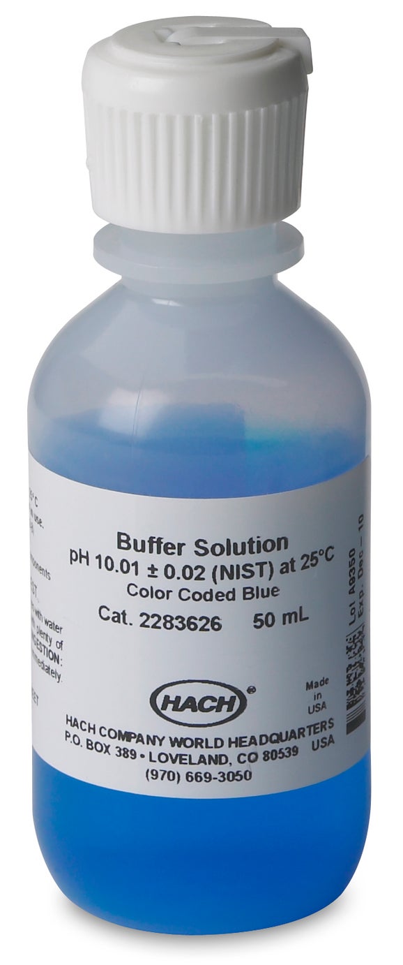 Solución tampón, pH 10.01, codificada en color azul, 50 mL, Hach