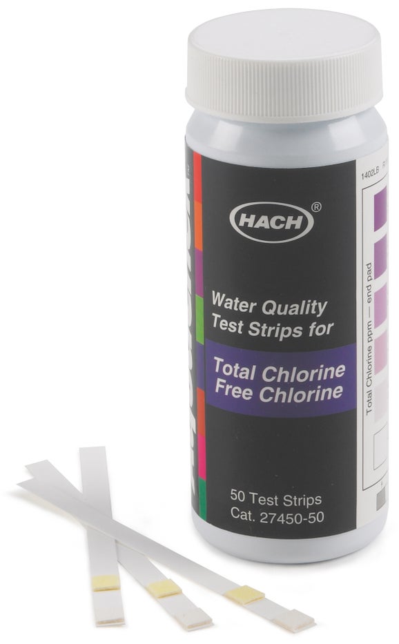 Tiras de prueba para cloro libre y total, 0-10 mg/L, Hach