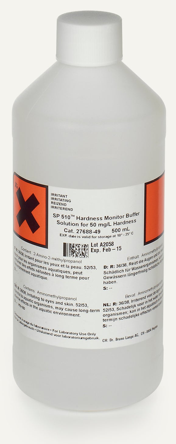 Solución buffer para dureza SP510 de 500 mL, 50 mg/L