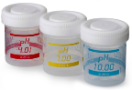 3 frascos serigrafiados de 50 mL para calibrar los medidores de pH de sobremesa Sension+, Hach