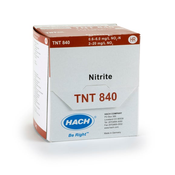 Pruebas en cubeta TNTplus para nitrito, HR (0,6 - 6,0 mg/L NO₂-N), 25 pruebas, Hach